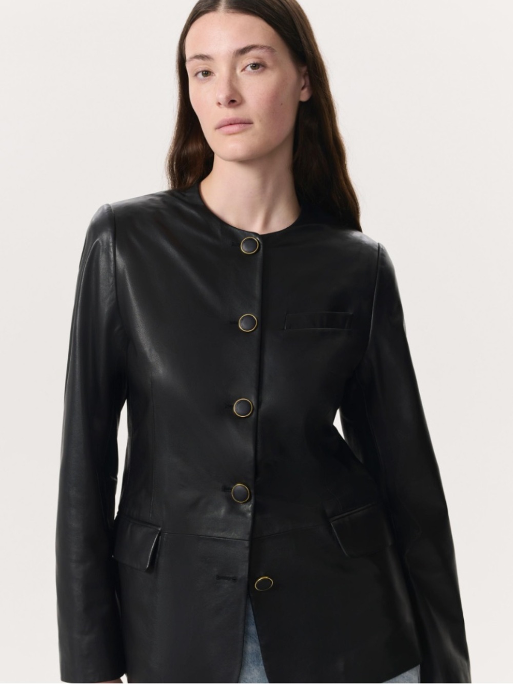 rag & bone Bartlet Black Leather Blazer